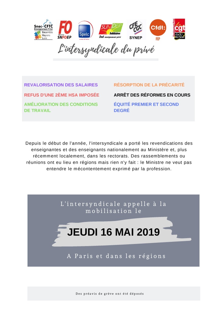 Affiche grève 16 mai